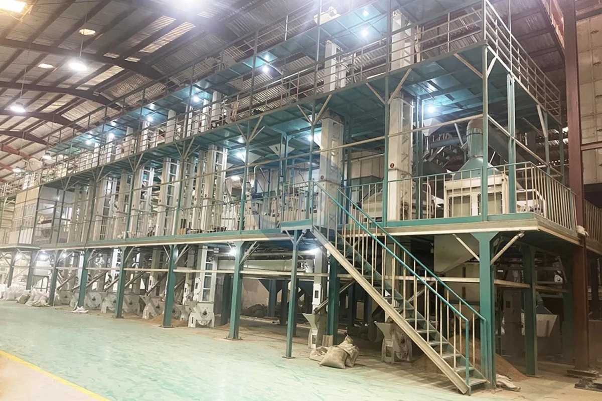 commercial MCHJ250/300 complete rice mill plant processing equipment detail view
