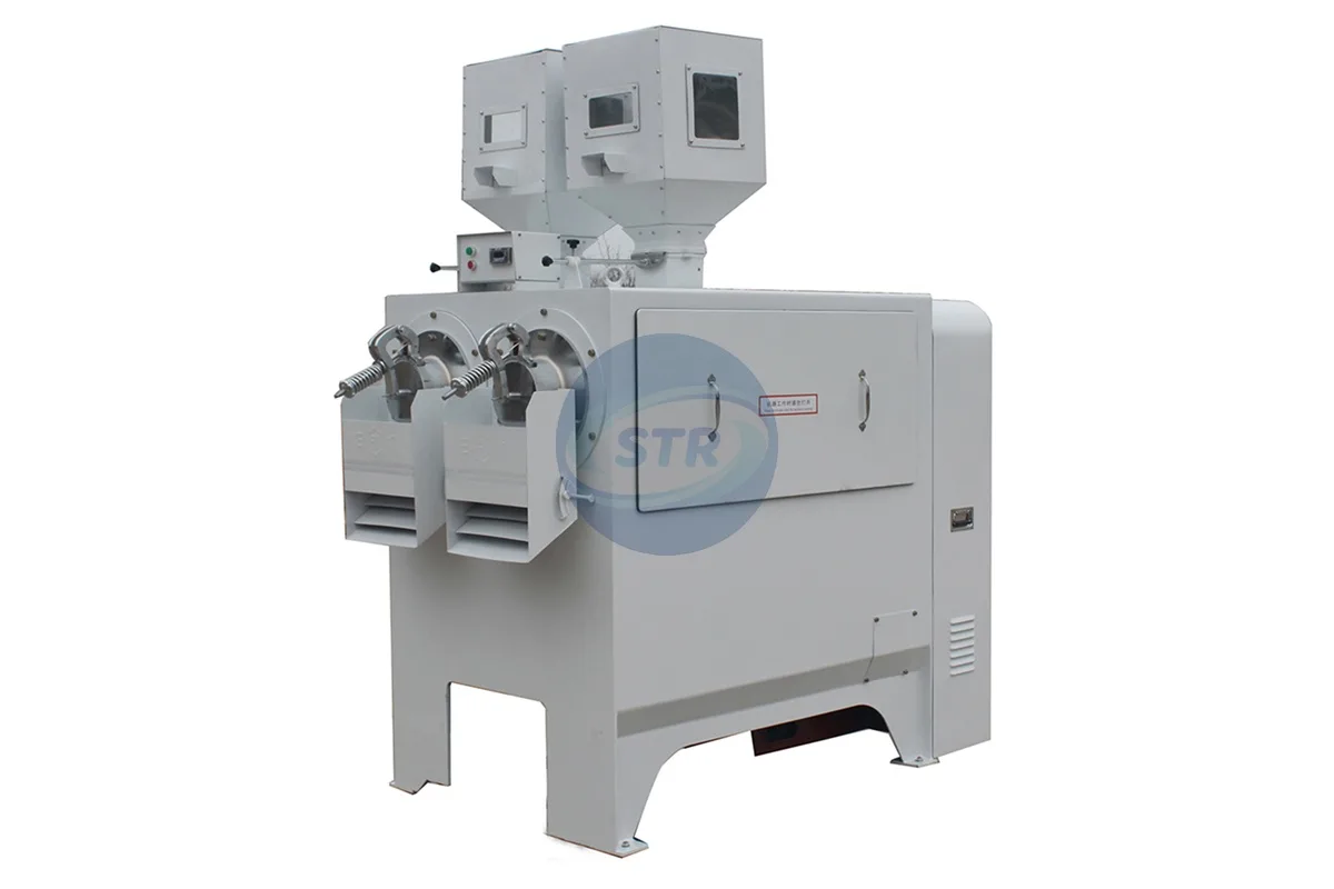 commercial mnj side by side iron roll rice whitener processing equipment detail view
