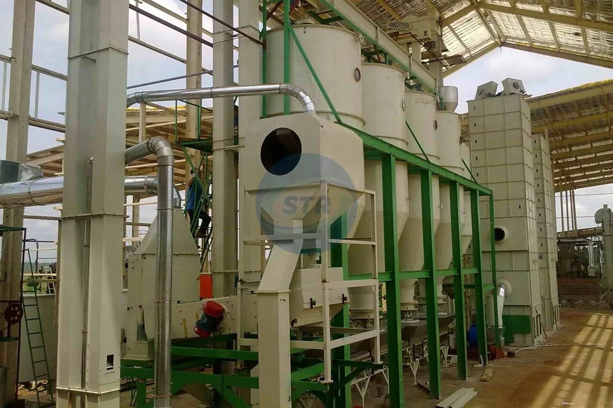 commercial paddy parboiling plant processing equipment detail view
