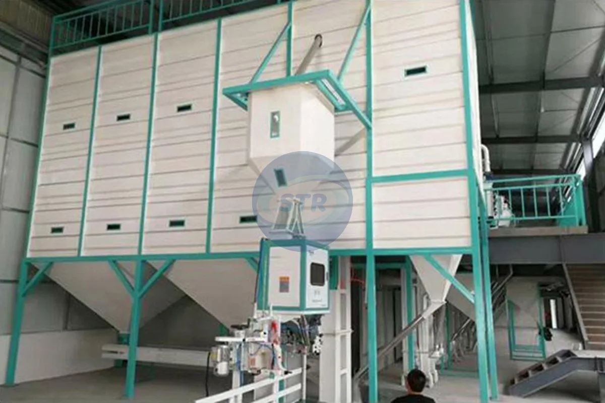 commercial square steel silo processing equipment detail view