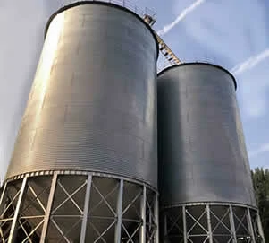 Hopper bottom steel silo for grain storage