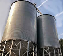 Hopper bottom steel silo for grain storage
