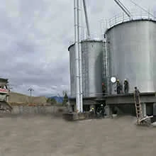 Flat bottom silo large volume grain storage bin
